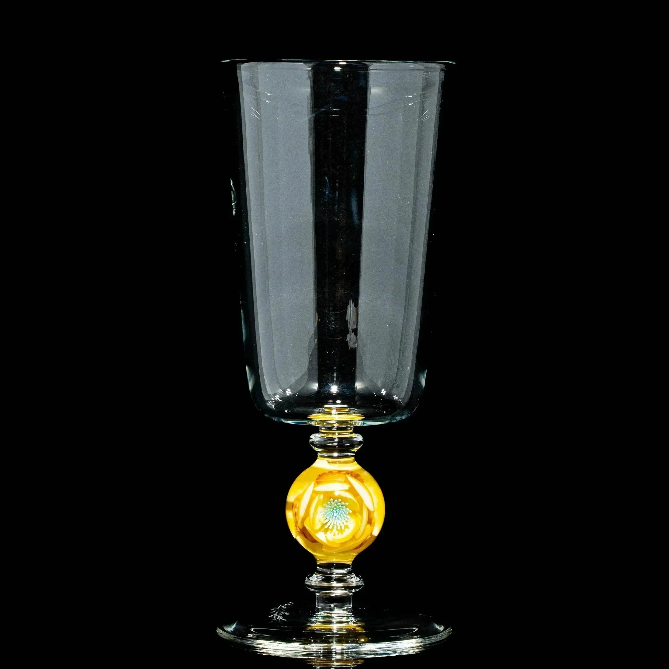 Drinking Vessels: Delong Glass x Lathey Jade - Large Yellow Blossom Wine Glass