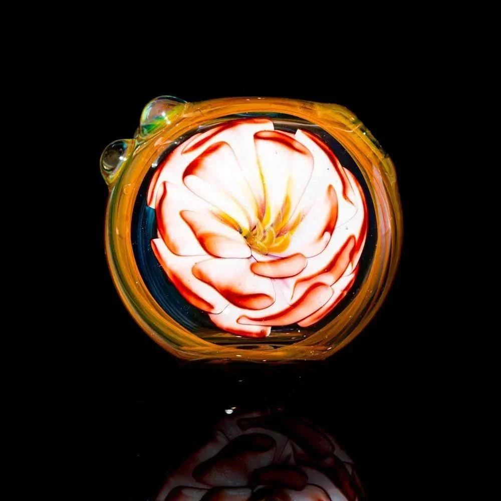 Garden Of Eden Glass - Rosy Pink Flower Cap Fumed Spoon - Image 4