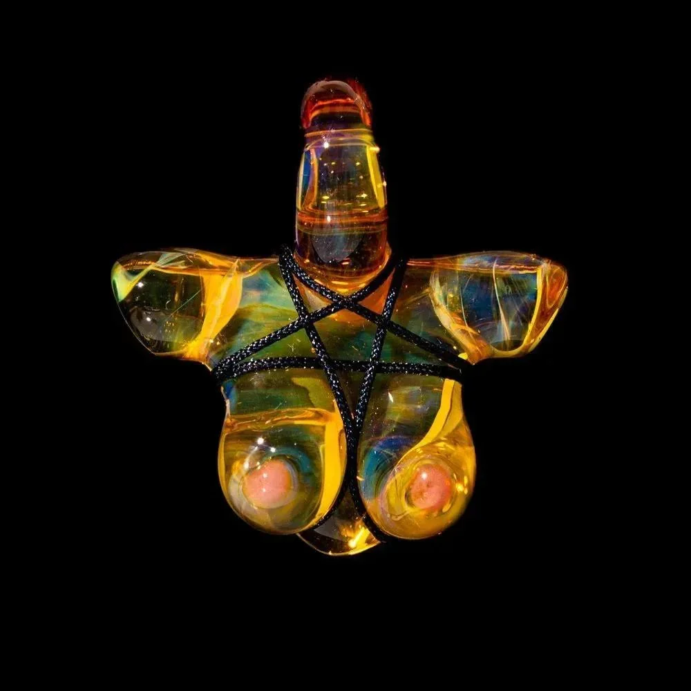 Glass By Ariel - Northstar Yellow Bust Pendant