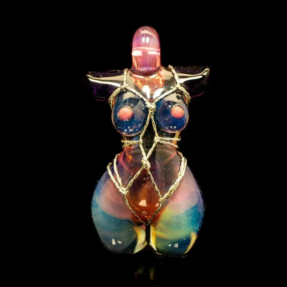Glass By Ariel - Telemagenta, Milky Slyme, Boogie, Lucid & Heavy Blue Stardust Torso Pendant