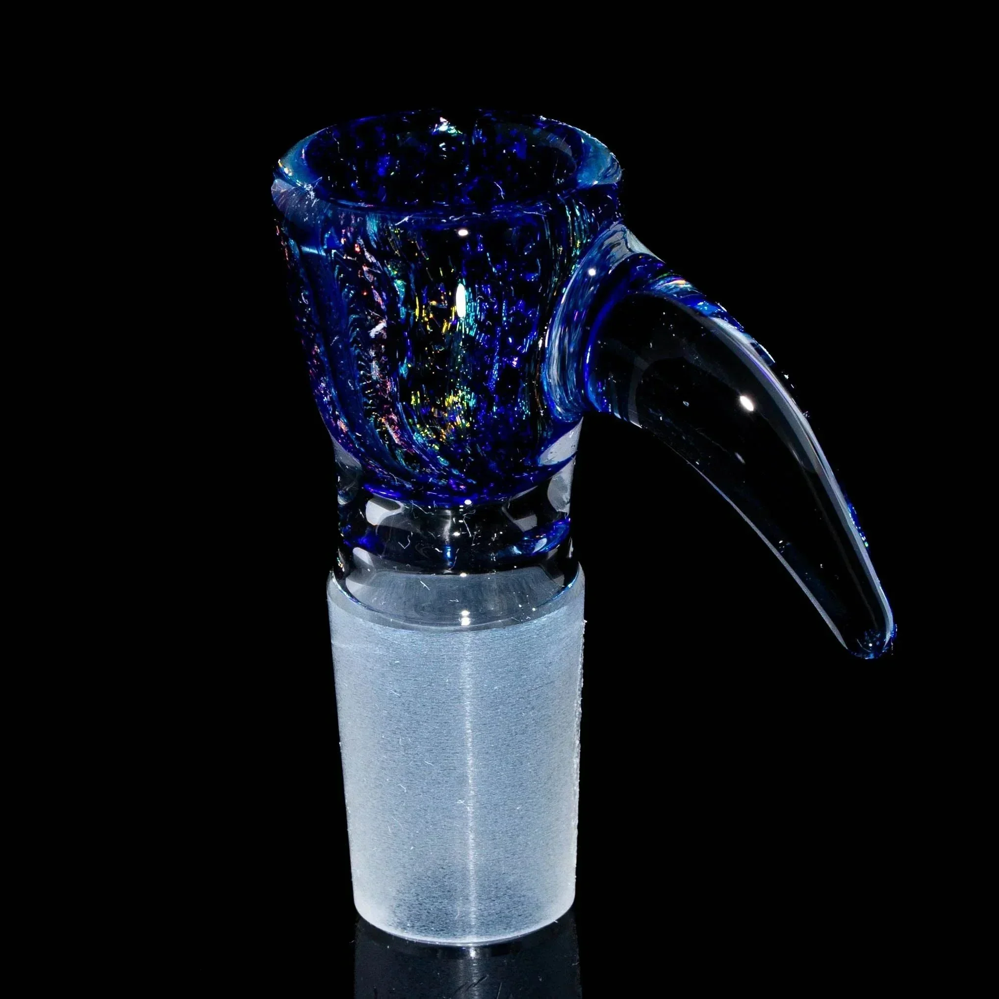 Glass Distractions - Blue Rainbow Dichro 18mm Flare Slide