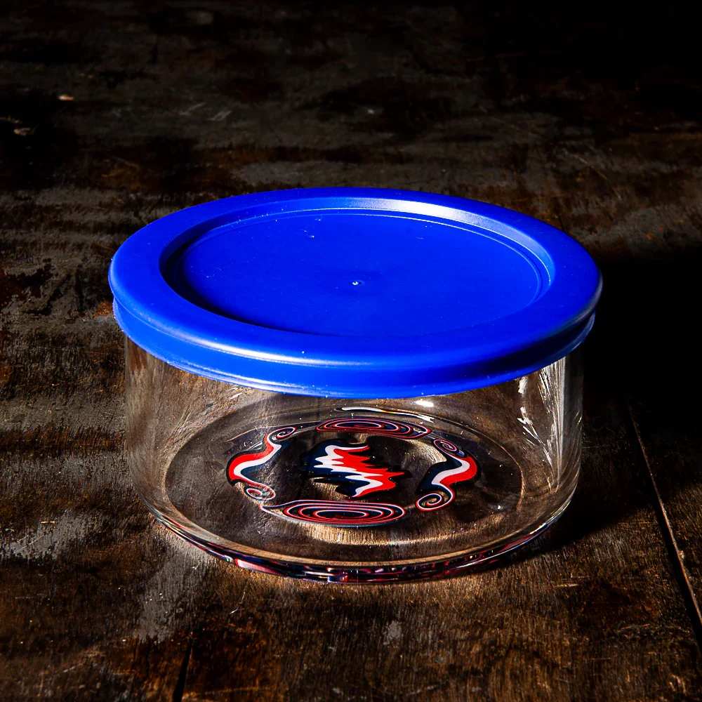 Glass Munky - Red, White & Blue Lidded Pyrex Bowl