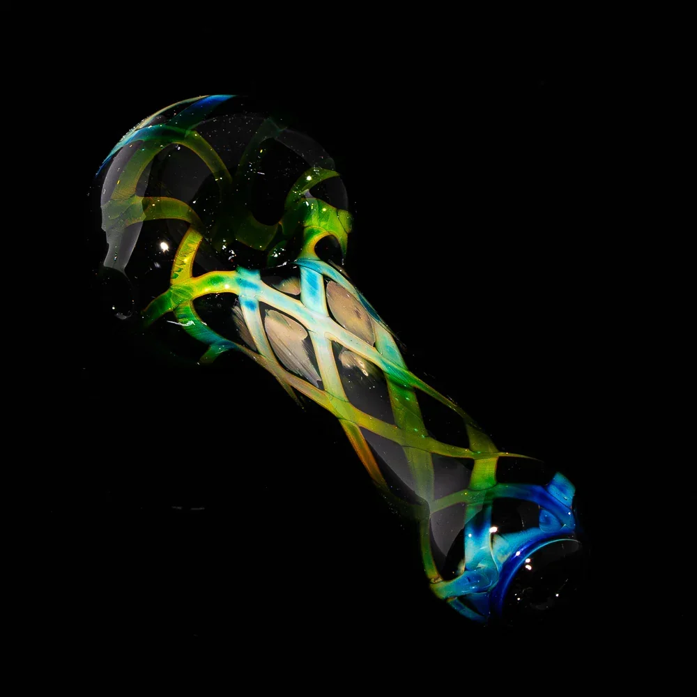Izlow Glass - Black Crosshatch Spoon