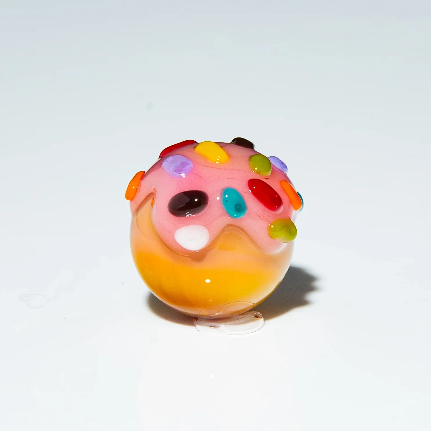 KGB Glass - Strawberry & Rainbow Sprinkles 22mm Munchkin Marble