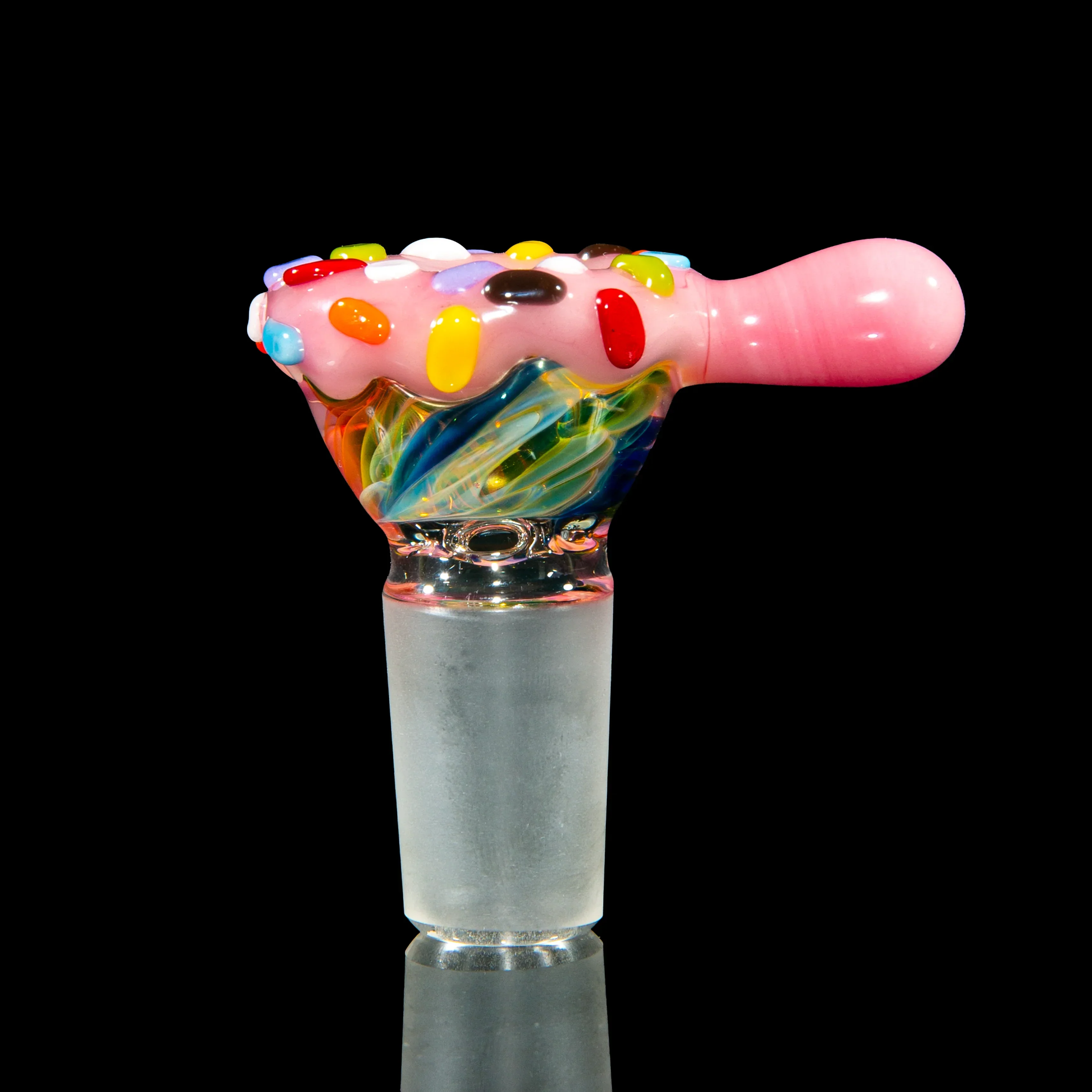 KGB Glass x Sarah Marblesbee - Fumed Out Strawberry & Rainbow Sprinkles Donut Tube - Image 7