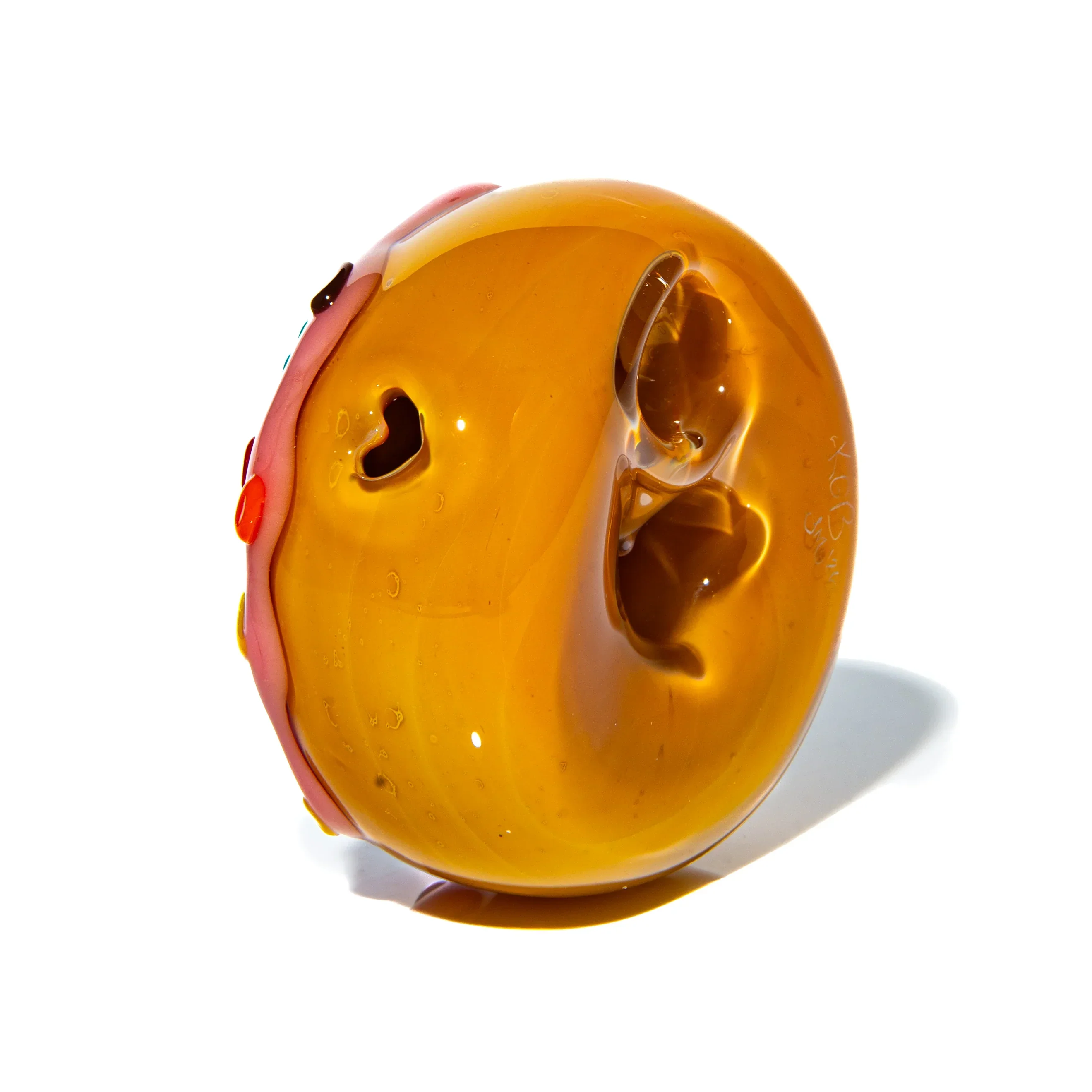 KGB Glass x Sarah Marblesbee - Strawberry & Rainbow Heart Sprinkles Donut Pipe - Image 4