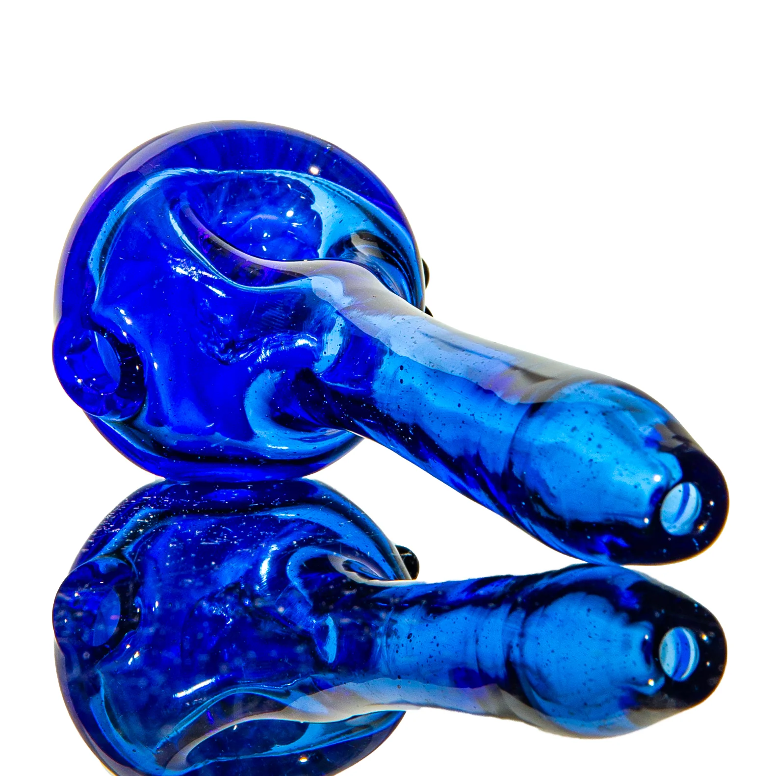 Olour Glass - Black & Light Blue Dotstack Cobalt Spoon - Image 2