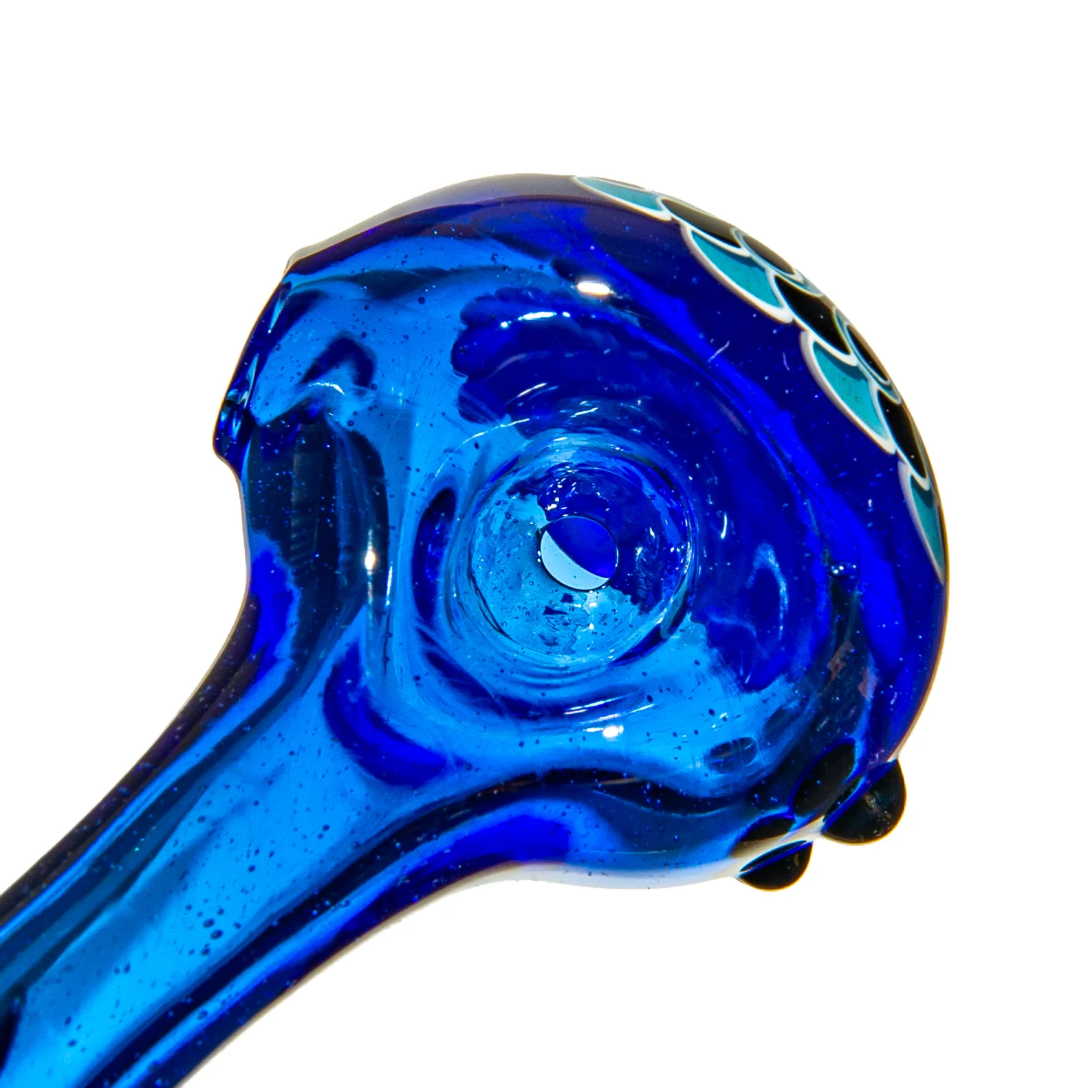 Olour Glass - Black & Light Blue Dotstack Cobalt Spoon - Image 3