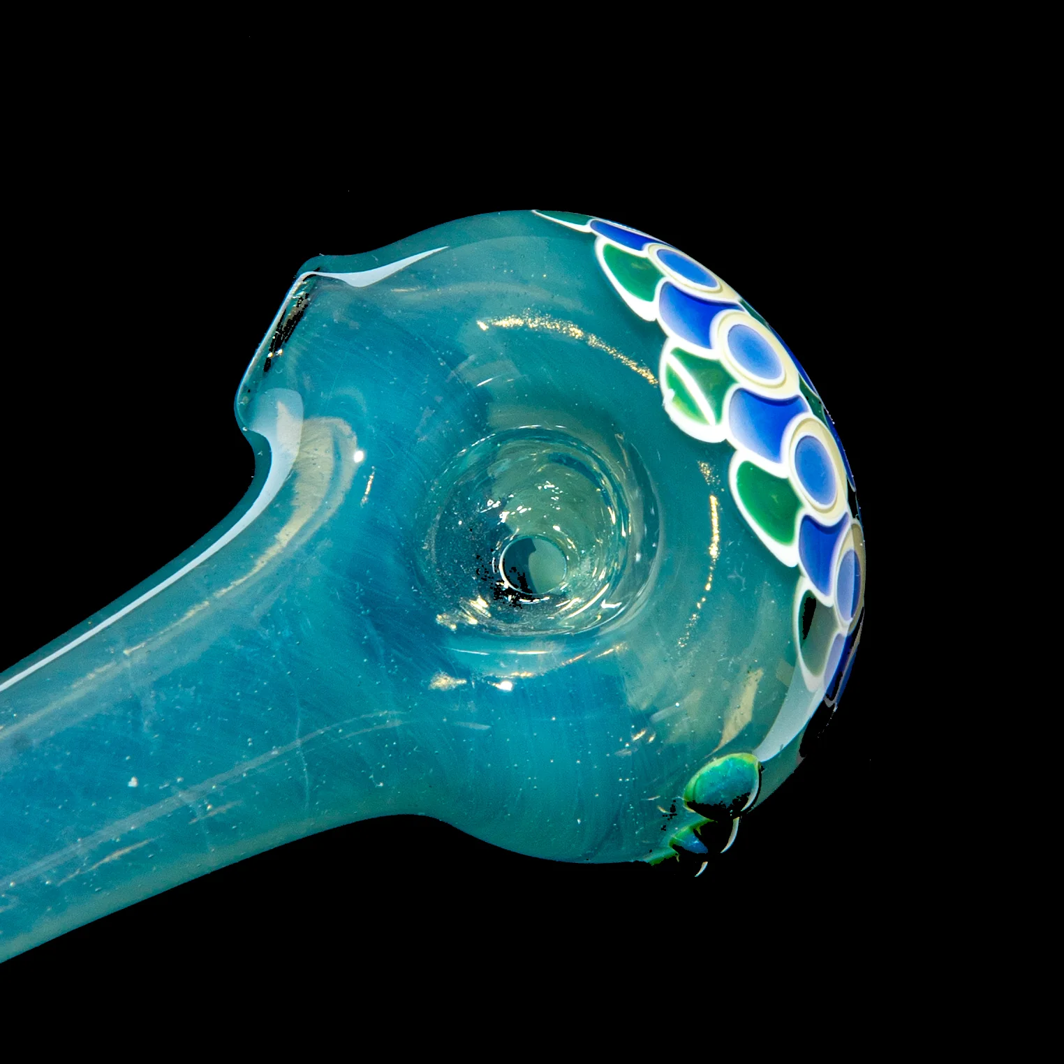 Olour Glass - Blue & Yellow Dotstack Light Blue Spoon - Image 3