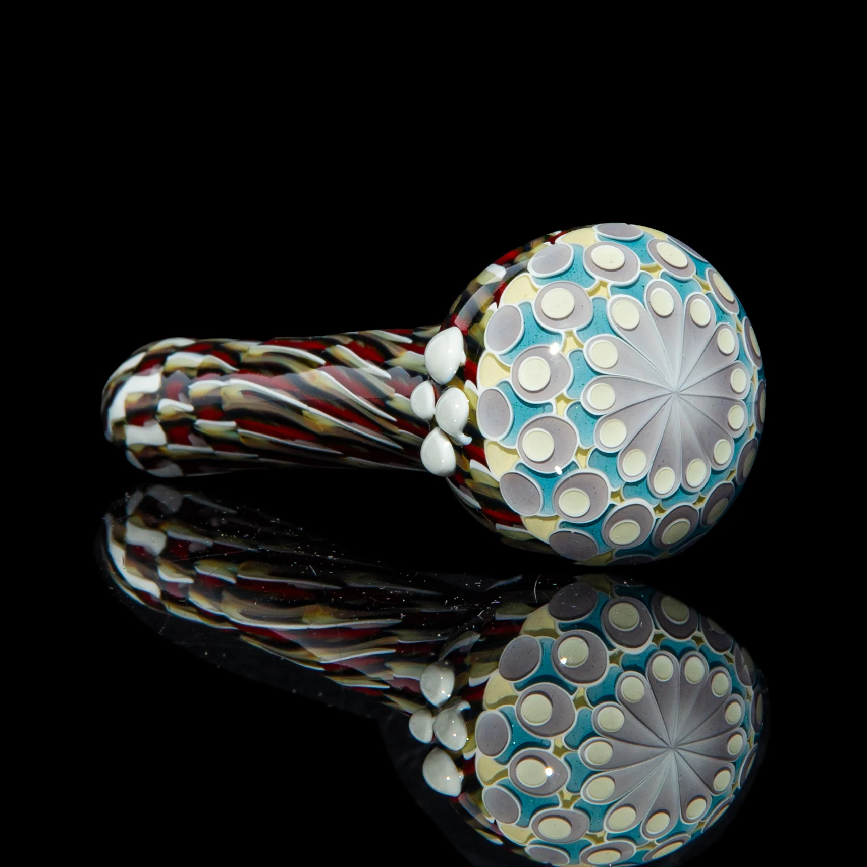 Olour Glass - Blue, Yellow & Purple Dotstack Heliocoil Spoon