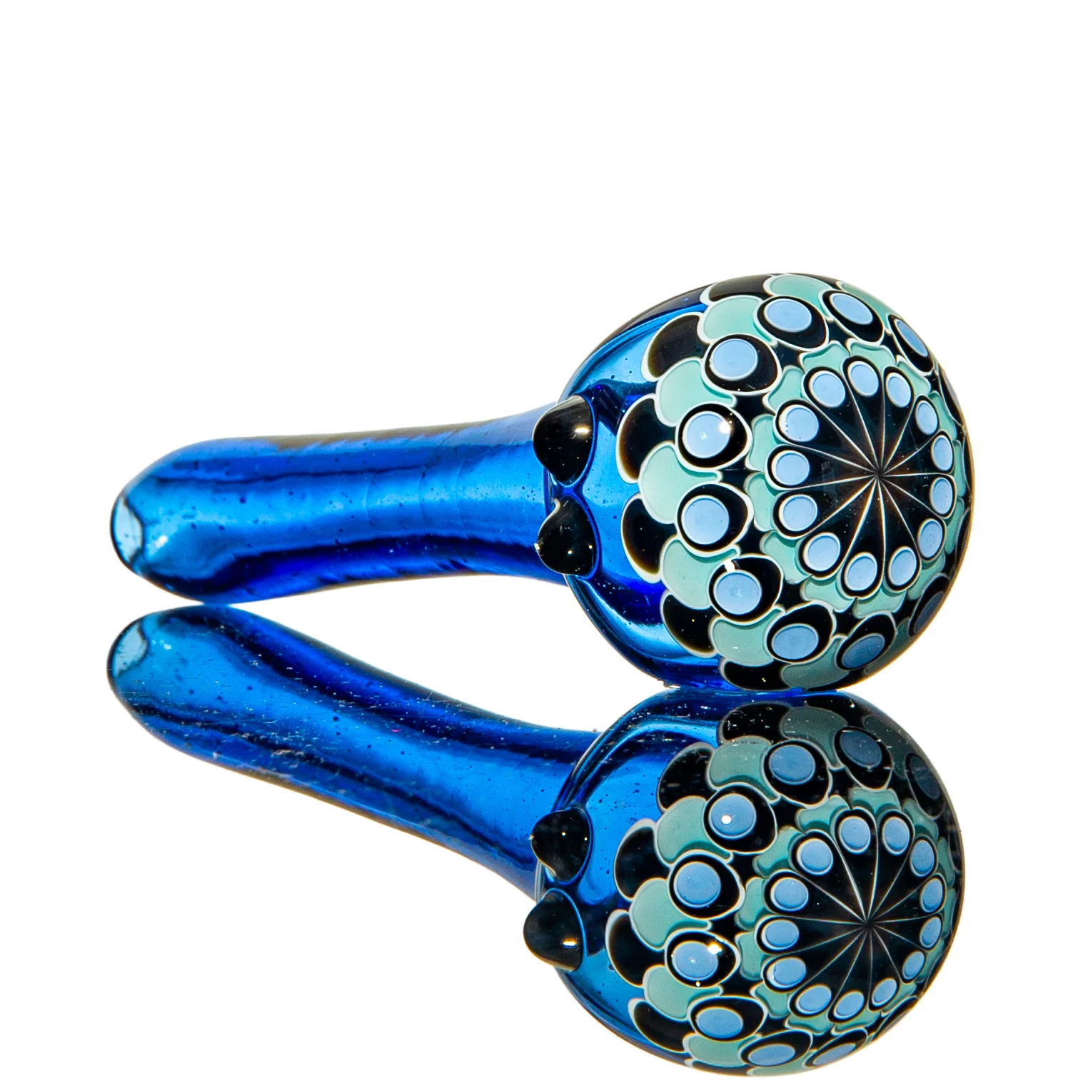 Olour Glass - Mint, Black & Light Blue Dotstack Colbat Spoon
