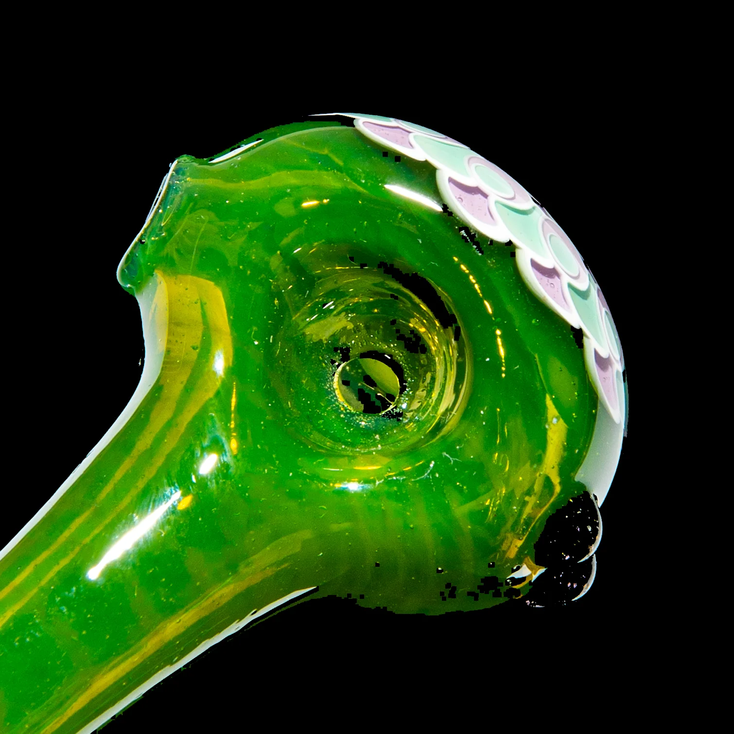 Olour Glass - Mint & Pink Dotstack Green Spoon - Image 3