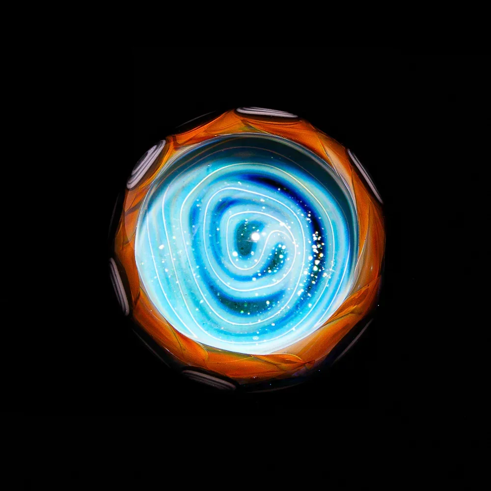 Catfish Jawn - Silver Fume Spiral Vortex 36MM Marble