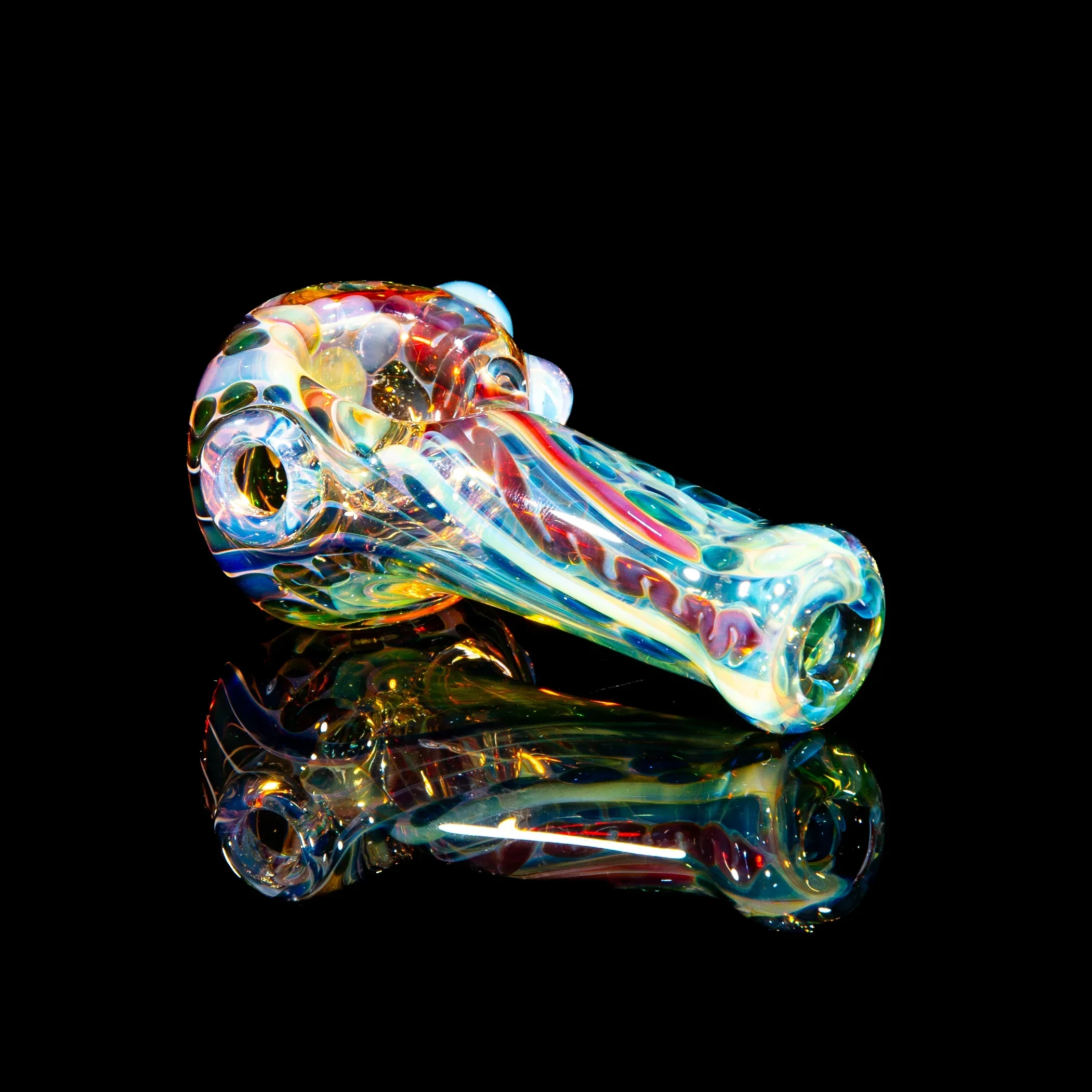 Sarah Marblesbee - Ghost Dotted Fumed Four Hole Mini Spoon - Image 2