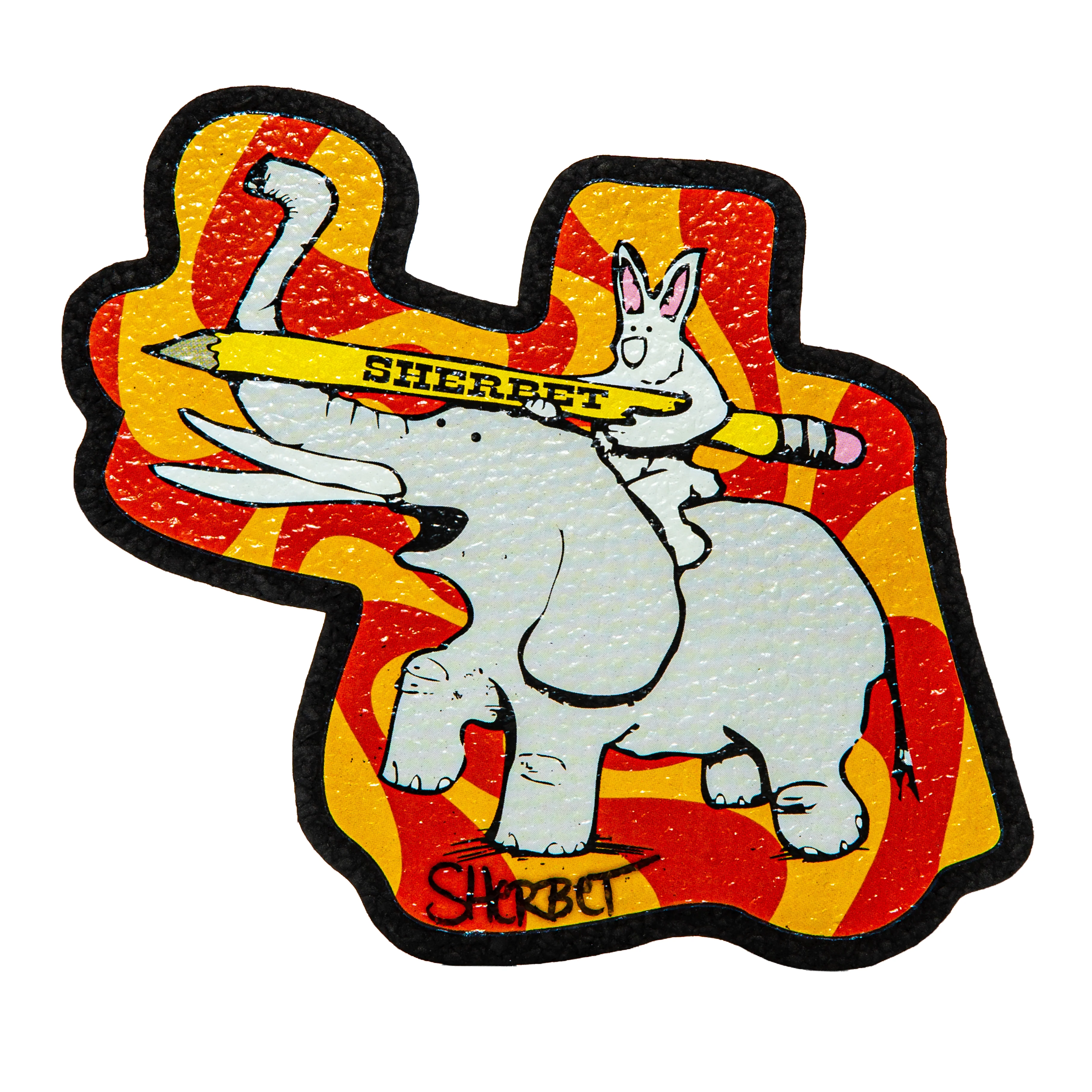 Sherbet - Elephant & Bunny Orange Linework Die Cut Moodmat