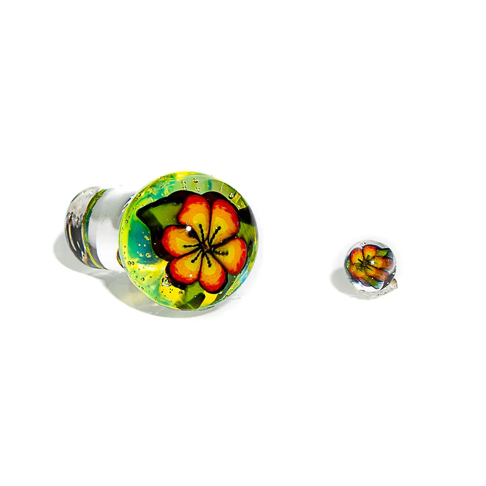 Steve H Glass - Slyme Hibiscus Flower Control Tower Cap w/ Pearl