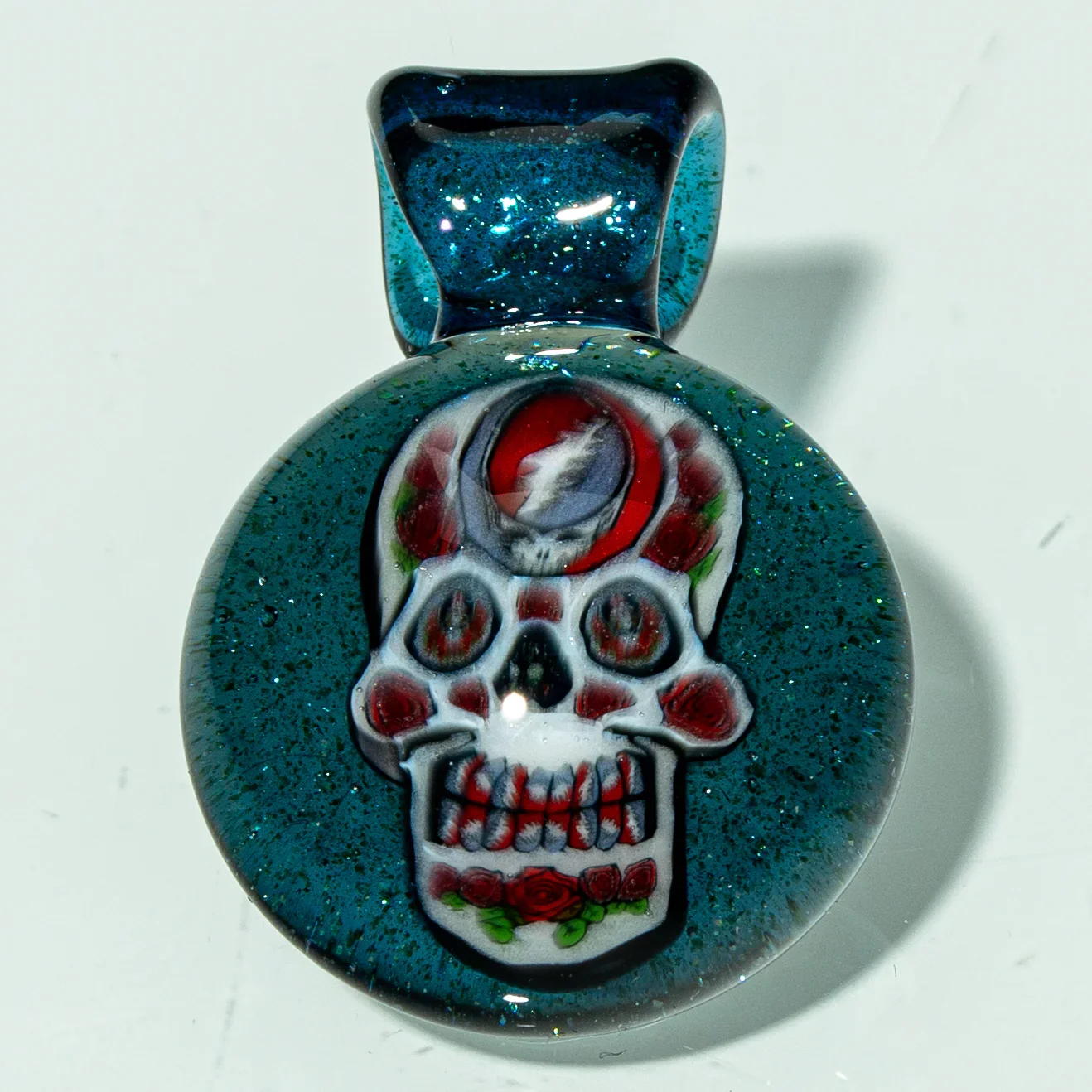 Strobel Glass - Blue Stardust Day Of The Dead Pendant